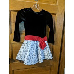 Rare, Too Velvet & Satin Dress Girl's Size 6 Black Red White